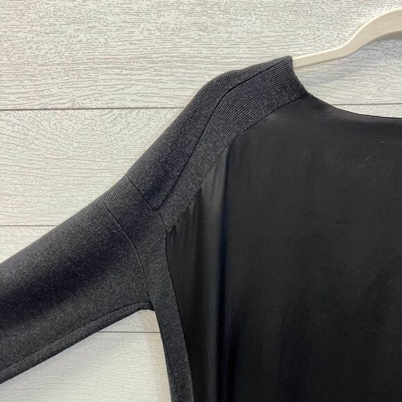 Vince Wool Charcoal Grey Mixed Media Sweater Dress Size M - Picture 8 of 10